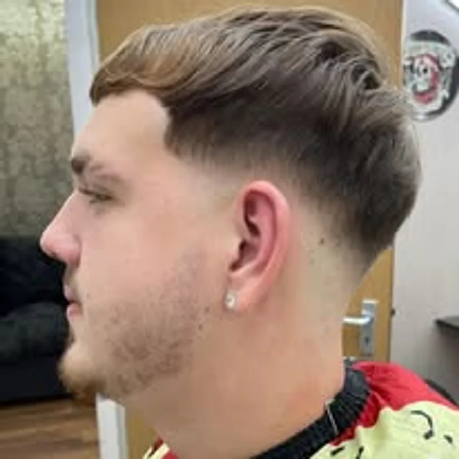 Textured side-swept fade